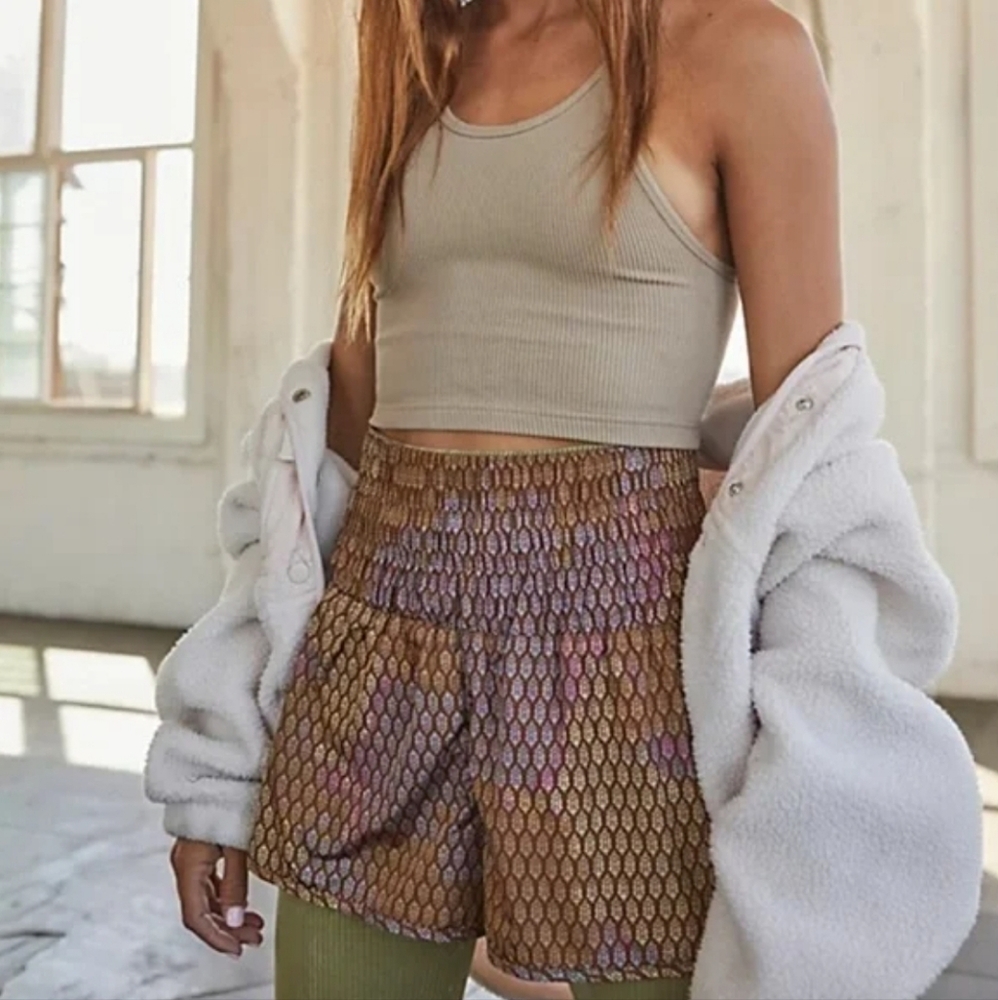 Free People FP Movement Way Home Shorts in Move Buti Bayan Tree Combo